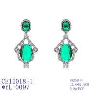 Picture of New Season Green Luxury Dangle Earrings with SGS/ISO Certification