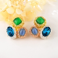 Picture of Affordable Zinc Alloy Artificial Crystal Dangle Earrings from Trust-worthy Supplier