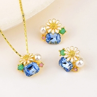 Picture of Unusual Flowers & Plants Artificial Crystal 2 Piece Jewelry Set