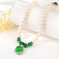 Picture of New fresh water pearl Platinum Plated 2 Piece Jewelry Set