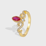 Picture of Buy Gold Plated Red Fashion Ring with Wow Elements