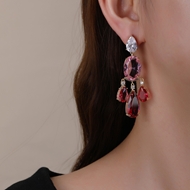 Picture of Irresistible Pink Cubic Zirconia Dangle Earrings with Easy Return