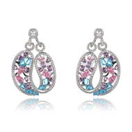 Picture of Most Popular Cubic Zirconia Colorful Dangle Earrings