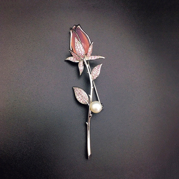 Picture of Recommended Platinum Plated Copper or Brass Brooche Direct from Factory