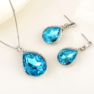 Picture of Good Artificial Crystal Classic 2 Piece Jewelry Set