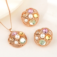 Picture of Hypoallergenic Platinum Plated Flowers & Plants 2 Piece Jewelry Set with Easy Return