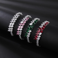 Picture of Reasonably Priced Platinum Plated Pink Fashion Bracelet with Low Cost