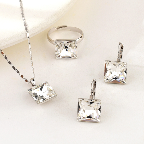 Picture of Fashion Platinum Plated 3 Piece Jewelry Set with 3~7 Day Delivery