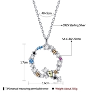 Picture of Hypoallergenic Platinum Plated Monogram Pendant Necklace with Easy Return